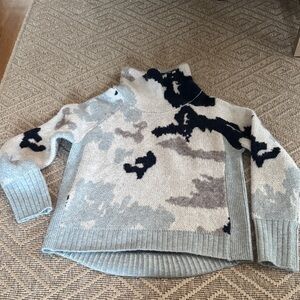 RD Style Gray and Black Cowl Neck Sweater